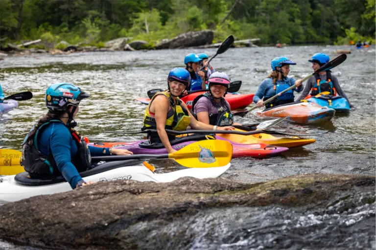 Custom group whitewater kayaking lesson with Level Up Kayak School, offering personalized instruction and river adventure on the Chattooga River.